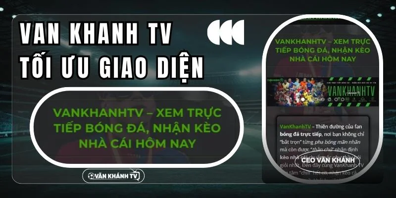 VanKhanh TV tối ưu giao diện người dùng